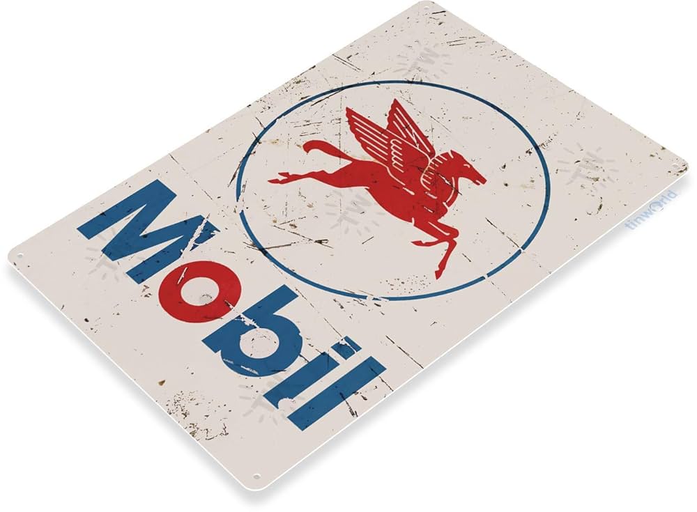 MOBILOIL看板 Amazon.com: Tinworld Tin Sign: Mobil Logo Rustic Rust Oil
